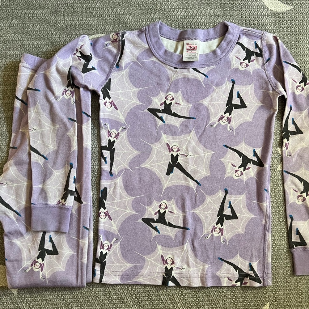 Hanna Andersson Marvel pajama set featuring Ghost-Spider